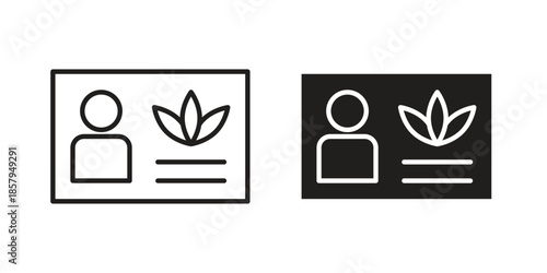 Medical marijuana card icons. Outline and filled icons. Vector Graphic. EPS 10
