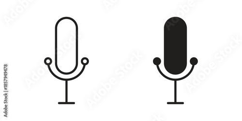 Microphone icons. Outline and filled icons. Vector Graphic. EPS 10