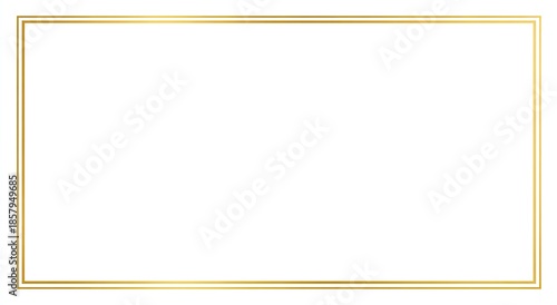 Simple gold rectangle frame on white, thin lines, elegant border design