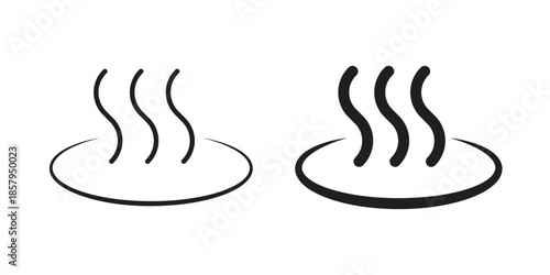 Onsen icons. Outline and filled icons. Vector Graphic. EPS 10