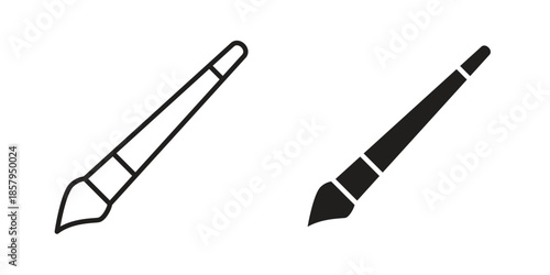 Paint brush icons. Outline and filled icons. Vector Graphic. EPS 10