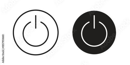 Power icons. Outline and filled icons. Vector Graphic. EPS 10