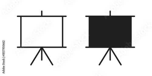 Presentation icons. Outline and filled icons. Vector Graphic. EPS 10