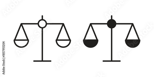 Scale icons. Outline and filled icons. Vector Graphic. EPS 10