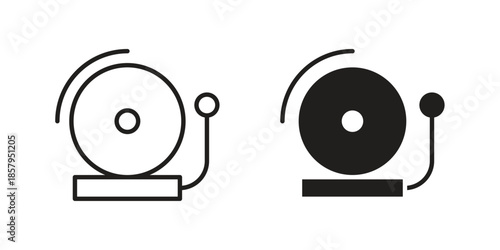 School bell icons. Outline and filled icons. Vector Graphic. EPS 10