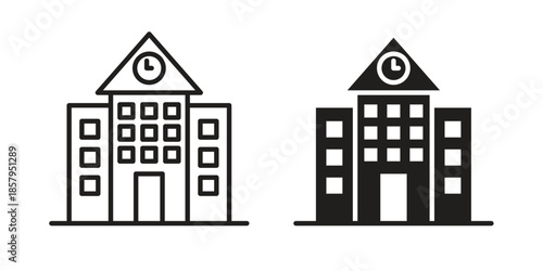school icons. Outline and filled icons. Vector Graphic. EPS 10