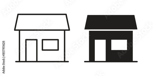 Shop icons. Outline and filled icons. Vector Graphic. EPS 10