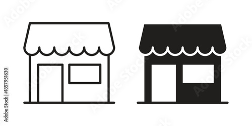 Shop icons. Outline and filled icons. Vector Graphic. EPS 10