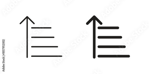 Sort amount up icons. Outline and filled icons. Vector Graphic. EPS 10