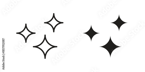 Sparkles icons. Outline and filled icons. Vector Graphic. EPS 10