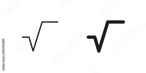 Square root icons. Outline and filled icons. Vector Graphic. EPS 10