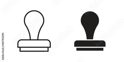 Stamp icons. Outline and filled icons. Vector Graphic. EPS 10