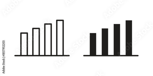Stats icons. Outline and filled icons. Vector Graphic. EPS 10