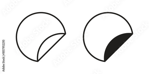 Sticker icons. Outline and filled icons. Vector Graphic. EPS 10