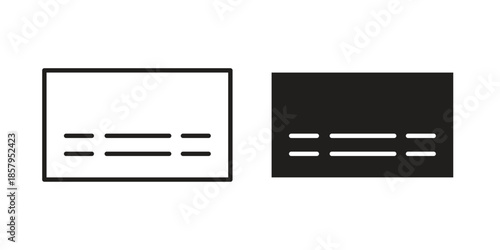 Subtitles icons. Outline and filled icons. Vector Graphic. EPS 10