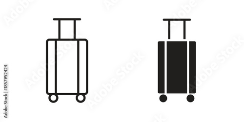 Suitcase icons. Outline and filled icons. Vector Graphic. EPS 10