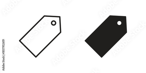 Tag icons. Outline and filled icons. Vector Graphic. EPS 10
