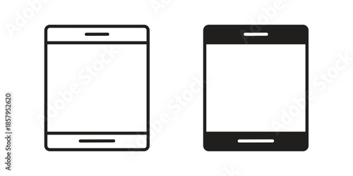 Tablet icons. Outline and filled icons. Vector Graphic. EPS 10