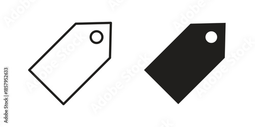 Tags icons. Outline and filled icons. Vector Graphic. EPS 10
