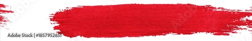 Red brush stroke isolated on white
