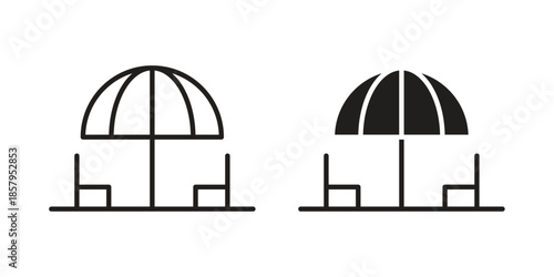 Terrace icons. Outline and filled icons. Vector Graphic. EPS 10