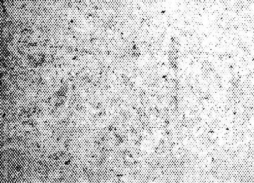 Quadro em tela Extreme macro of black printer halftone dots with distressed speckles forming a