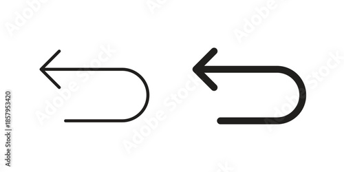 Undo icons. Outline and filled icons. Vector Graphic. EPS 10