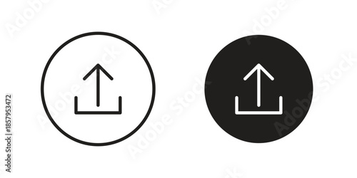 Upload icons. Outline and filled icons. Vector Graphic. EPS 10