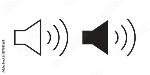 Volume icons. Outline and filled icons. Vector Graphic. EPS 10