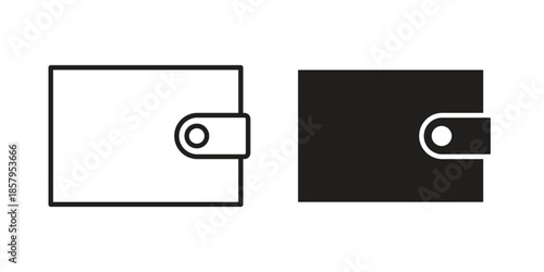 Wallet icons. Outline and filled icons. Vector Graphic. EPS 10