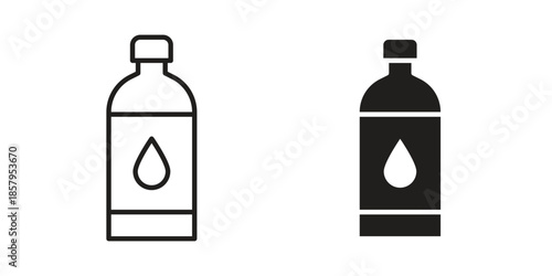 Water bottle icons. Outline and filled icons. Vector Graphic. EPS 10