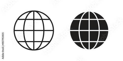 World icons. Outline and filled icons. Vector Graphic. EPS 10