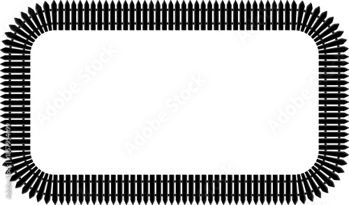 rectangular silhouette wooden fence frame