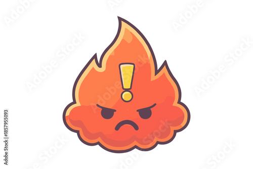 Anger emotion illustration, angry face expressing frustration and stress