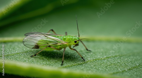 Wallpaper Mural Close-up of green insect on leaf surface. Torontodigital.ca