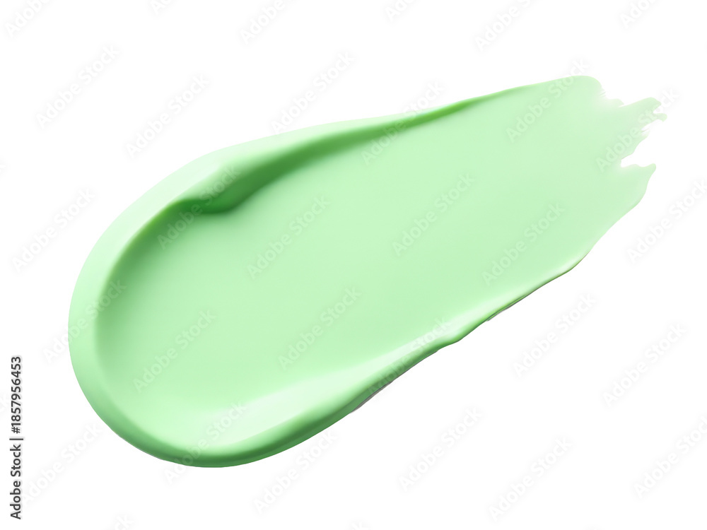 Fototapeta premium Close-up shot of green paint on a white background, suitable for art or design projects