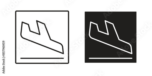 Arrival icons. EPS 10. Graphic icon vector designs