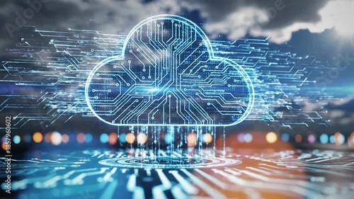 Cloud Computing Technology Digital Data Network.