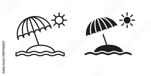 Beach icons. EPS 10. Graphic icon vector designs