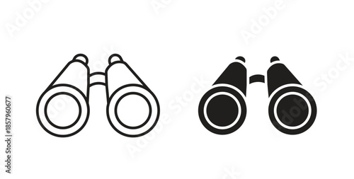 Binoculars icons. EPS 10. Graphic icon vector designs
