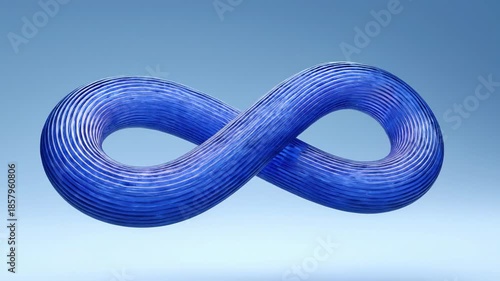 Blue Infinity Symbol 3D Rendering Loop.