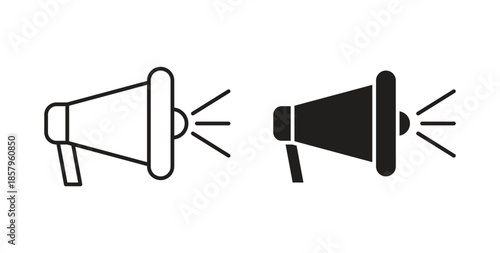 Bullhorn icons. EPS 10. Graphic icon vector designs