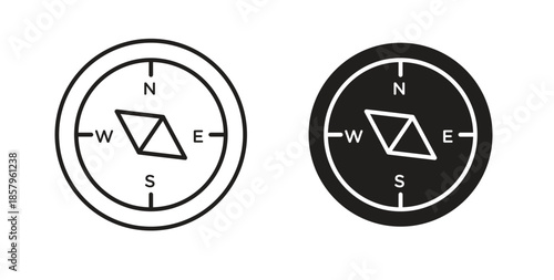 Compass icons. EPS 10. Graphic icon vector designs
