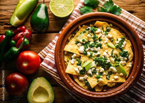 Mexican Green Chicken With Cheese And Fresh Herbs