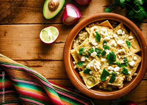 Mexican Green Chicken With Creamy Sauce And Herbs