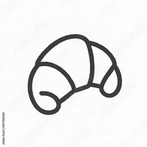 Croissant outline icon vector illustration - French bakery pastry symbol