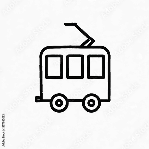 Tram tramway icon vector illustration - Public transport streetcar symbol