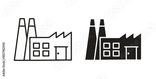 Factory icons. EPS 10. Graphic icon vector designs