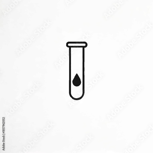 Liquid in Test Tube with Droplet for Scientific Analysis

