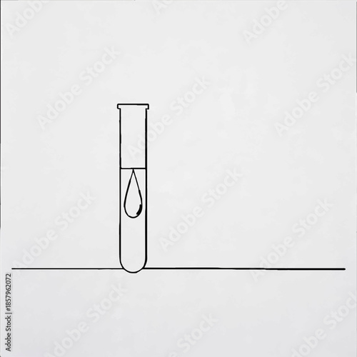 Liquid in Test Tube with Droplet for Scientific Analysis

